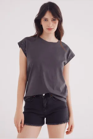 Springfield Camiseta mangas tachas cristal