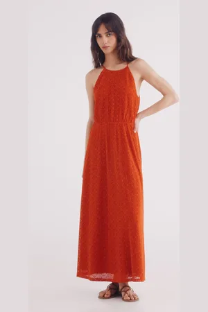 Springfield Vestido midi escote halter crochet