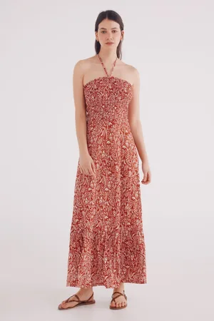 Springfield Vestido midi cuerpo nido de abeja