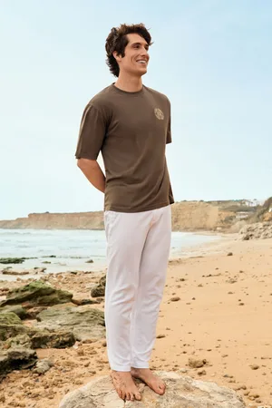 Springfield Pantalón chino lino slim fit