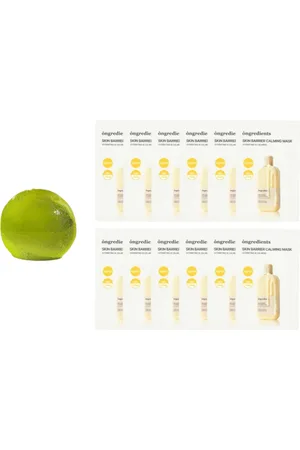 ongredients Cleansing Ball - 110g - Jeju Green Tea + Skin Barrier Calming Mask - 12pcs Set
