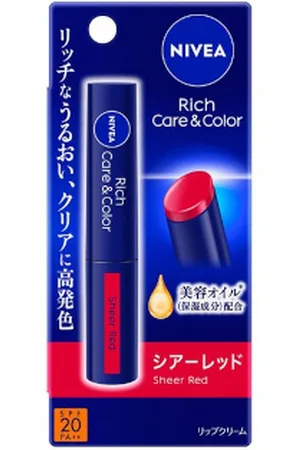 NIVEA Japan Rich Care & Color Lip Sheer Red - 2g