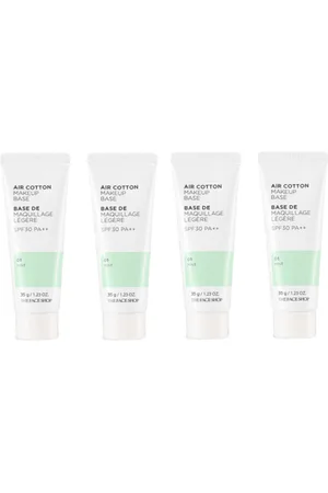 The Face Shop Air Cotton Makeup Base - Mint (4ea) Set