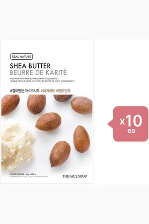 The Face Shop Real Nature Face Mask - Shea Butter - 1pc (10ea) Set