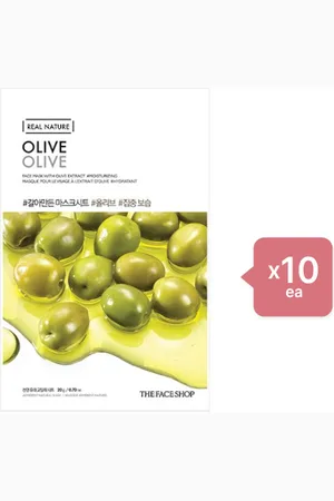 The Face Shop Real Nature Face Mask - Olive - 1pc (10ea) Set