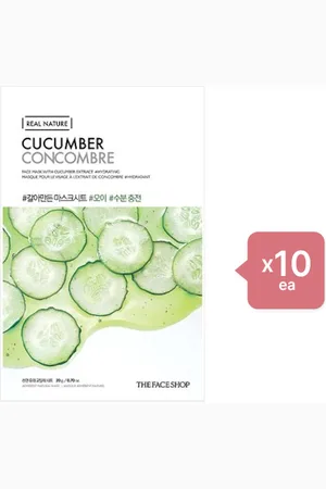 The Face Shop Real Nature Face Mask - Cucumber - 1pc (10ea) Set