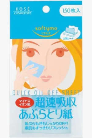 Kose Softymo Quick Oil Off Sheet - 150piezas