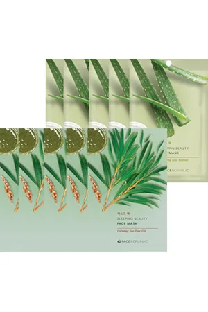 Face Republic Sleeping Beauty Face Mask - 23ml - Soothing Aloe Extract (5ea) + Sleeping Beauty Face Mask - 23ml - CalmingTea
