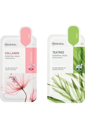 Mediheal Collagen Essential Mask - 10pcs + Teatree Essential Mask - 10pcs Set