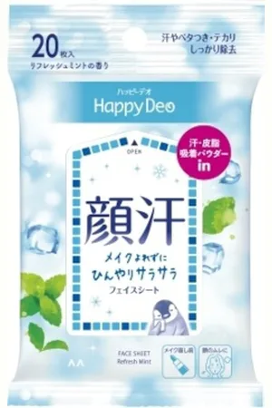 Mandom Happy Deo Body Sheet - 20 hojas - Refresh Mint