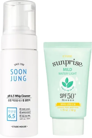 étude [OFERTA] - Sunprise Mild Watery Light Sunscreen SPF 50+ PA++++ - 50g (1ea) + Soon Jung pH 6.5 Whip Cleanser - 150ml (1ea) Set