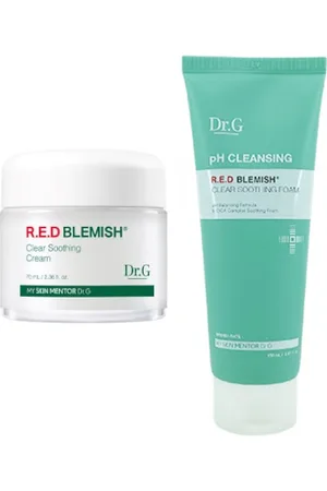 Dr.G R.E.D Blemish Clear Soothing Cream - 70ML - 70ml - White (1ea) + R.E.D Blemish Clear Soothing pH Cleansing Foam 150ml
