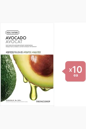 The Face Shop Real Nature Face Mask - Avocado - 1pc (10ea) Set