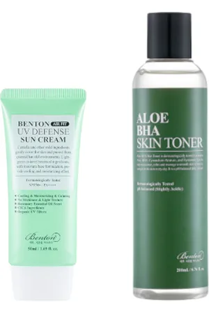 Benton Aloe BHA Skin Toner - 200ml + Air Fit UV Defense Sun Cream SPF50+ PA++++ - 50ml (1ea) Set