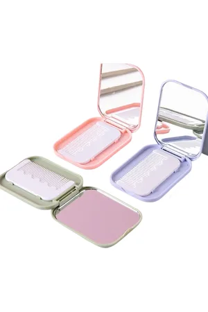 MINGXIER Pocket Mirror with Comb (Random Colour) - 1 pieza