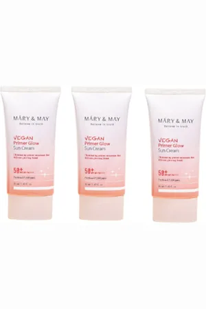 Mary&May Vegan Primer Glow Sun Cream SPF50+ PA++++ - 50ml (3ea) Set