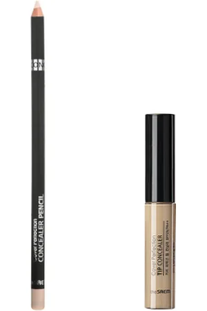 The SAEM Cover Perfection Concealer Pencil - 1.4g & Tip Concealer- 1.0 Clear Beige (1ea) Set