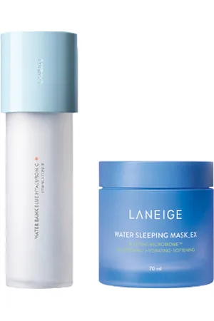 LANEIGE Water Bank Blue Hyaluronic Essence Toner For Normal To Dry Skin - 160ml (1ea) + Water Sleeping Mask - 70ml (1ea) Set