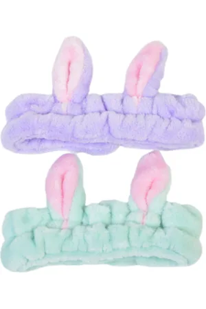 MINGXIER Rabbit Ear Coral Fleece Face Wash Headband (Random Colour) - 1pieza