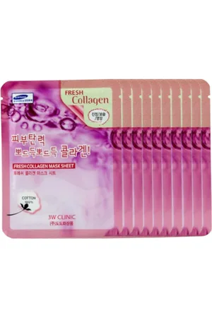 3W Clinic Fresh Collagen Mask Sheet - 10pcs Set