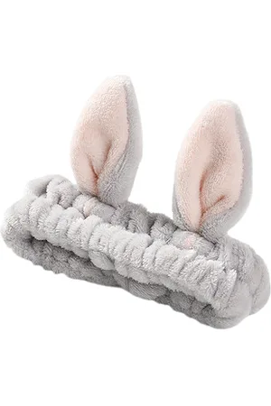MsBlossom Face Wash Animal Ribbon Headband - 1pieza - Grey