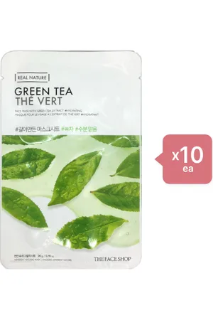 The Face Shop Real Nature Face Mask - Green Tea - 1pc (10ea) Set