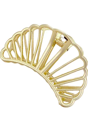 MsBlossom Shell-shaped Hair Claw - 1pc - Gold