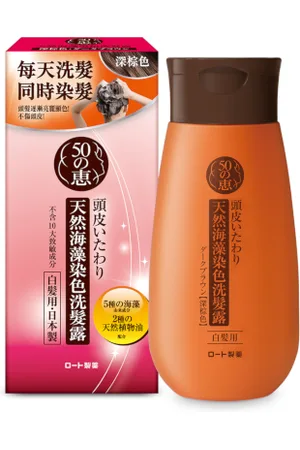 Rohto Mentholatum 50 Megumi Coloring Shampoo - 200g - Dark Brown