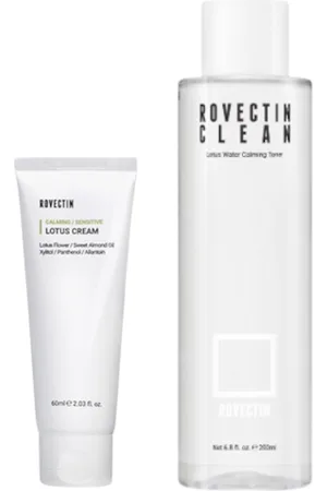 Rovectin Clean Lotus Water Calming Toner - 200ml (1ea) + Calming Lotus Cream (New Version) - 60ml (1ea) Set