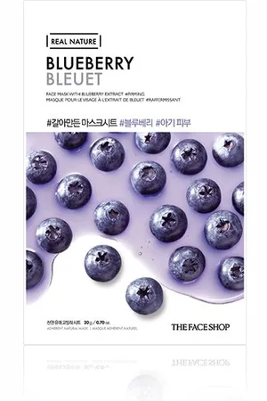 The Face Shop Real Nature Face Mask - Blueberry - 1pieza