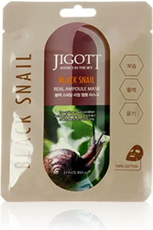 Jigott Real Ampoule Mask Black Snail - 1pieza