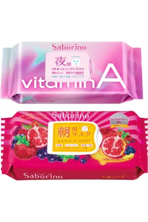 BCL Saborino Morning Mask - Mixed Berries - 28pc (1ea) & - Saborino Good Night Mask - 30 pc - Vitamin A (1ea)