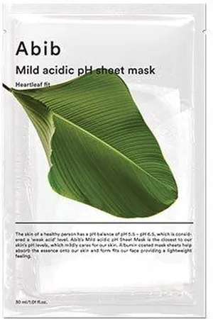 Habibah Mild Acidic pH Sheet Mask - Heartleaf Fit - 10piezas