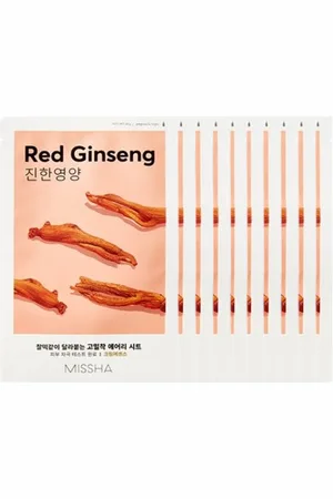 Missha Airy Fit Sheet Mask - Red Ginseng - 1pc (10ea) Set