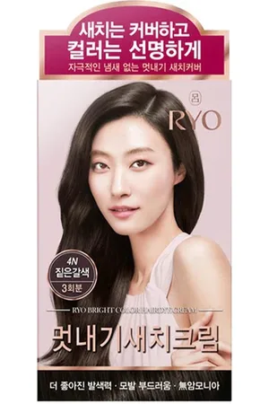 Ryo Hair Bright Color Hair Dye Cream - 1set - 4N Deep Brown