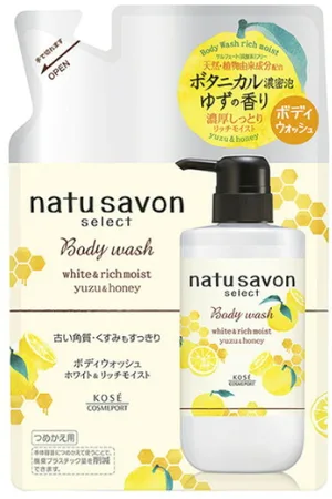 Kose Natu Savon Select Body Wash Refill (White & Rich Moist) - 360ml