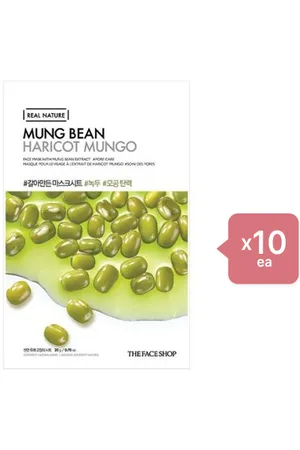 The Face Shop Real Nature Face Mask - Mung Bean - 1pc (10ea) Set