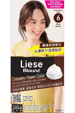 Kao [Oferta] - Liese Blaune Creamy Foam Color - 1 Box - 6 - Dark Brown