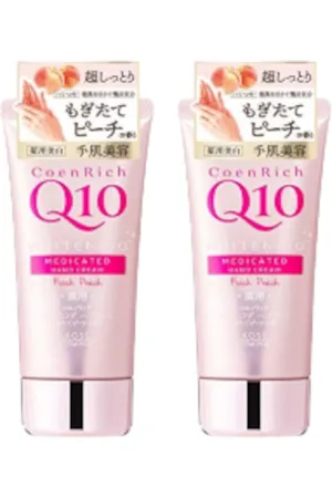 Kose Coenrich Q10 Medicated Hand Cream - Fresh Peach - 80g (2ea) Set