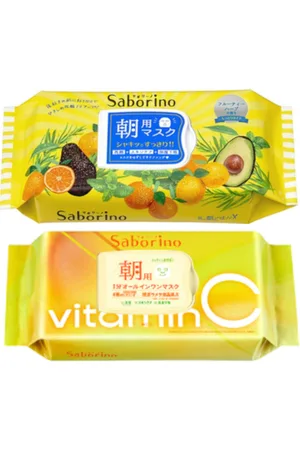 BCL Saborino Morning Mask - Fruity Herbal - 32pc (1ea) & - Saborino Morning Mask - 30 pc - Vitamin C (1ea)