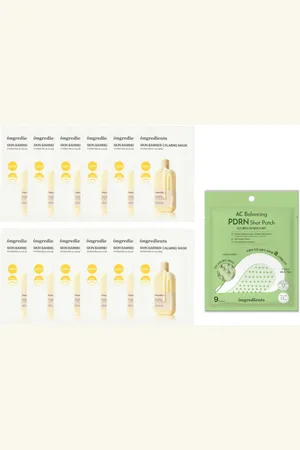 ongredients Skin Barrier Calming Mask - 12pcs + AC Balancing PDRN Shot Patch - 9patches Set