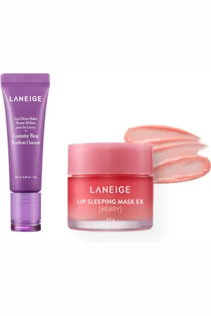 LANEIGE Lip Glowy Balm - 10g - Gummy Bear (1ea) X Lip Sleeping Mask EX - 20g - Berry (1ea)