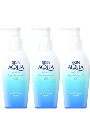 Rohto Mentholatum Skin Aqua Sunscreen Super Moisture Gel Pump SPF50+ PA++++ - 140g - White (3ea) Set