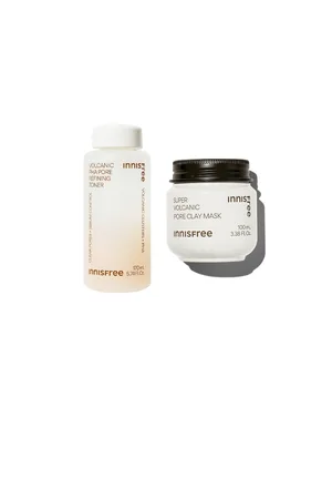 Innisfree Volcanic PHA Pore Refining Toner - 170ml (1ea) X Super Volcanic Pore Clay Mask - 100ml (1ea) Set