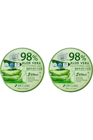 3W Clinic Aloe Vera Soothing Gel 98% - 300ml (2ea) Set