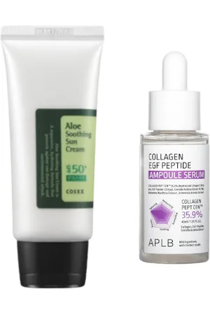 All-in-one Sets COSRX - Aloe Soothing Sun Cream SPF50+ PA+++ - 50ml + APLB - Collagen EGF Peptide Ampoule Serum - 40ml Set
