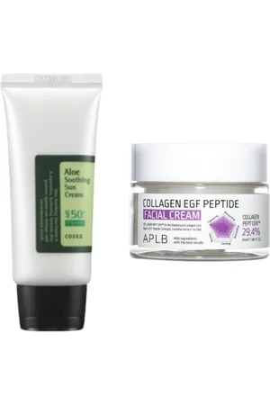 All-in-one Sets COSRX - Aloe Soothing Sun Cream SPF50+ PA+++ - 50ml + APLB - Collagen EGF Peptide Facial Cream - 55ml Set
