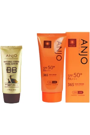 Anjo 365 Sun Cream SPF50+ PA+++ - 70g (1ea) + Natural Cover Snail Sun BB Cream SFP50+ PA+++ - 50ml (1ea) Set