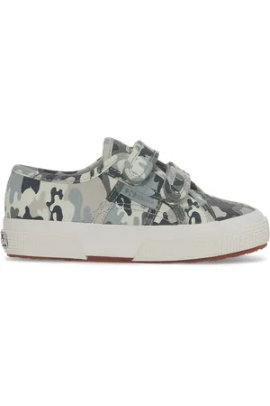 Superga 2750 KIDS STRAPS CAMO RIPSTOP Le Sneaker Niños unisex GRIS VERDE CAMOUFLAGE