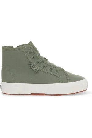 Superga 2709 KIDS WATERPROOF COTTON Le Sneaker Niño unisex GRIS VERDE-FAVORIO